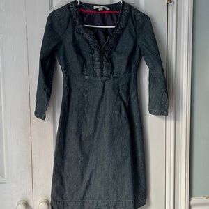 Boden 3/4 button sleeve denim jean dress size 2